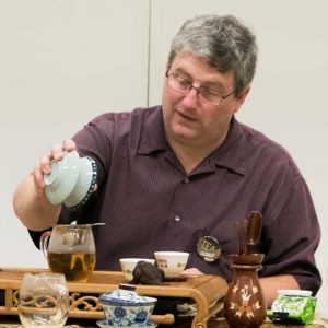 Charles holding a gaiwan his special way